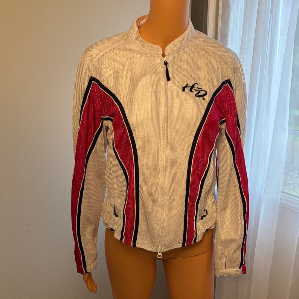 Harley-Davidson Women's White and Hot Pink Utility Jacket
